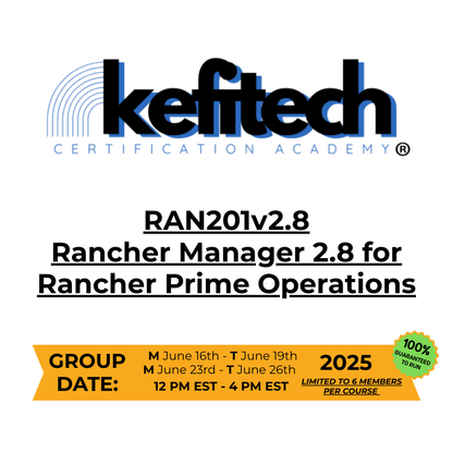 RAN201v2.8 Rancher Manager 2.8 for Rancher Prime Operations